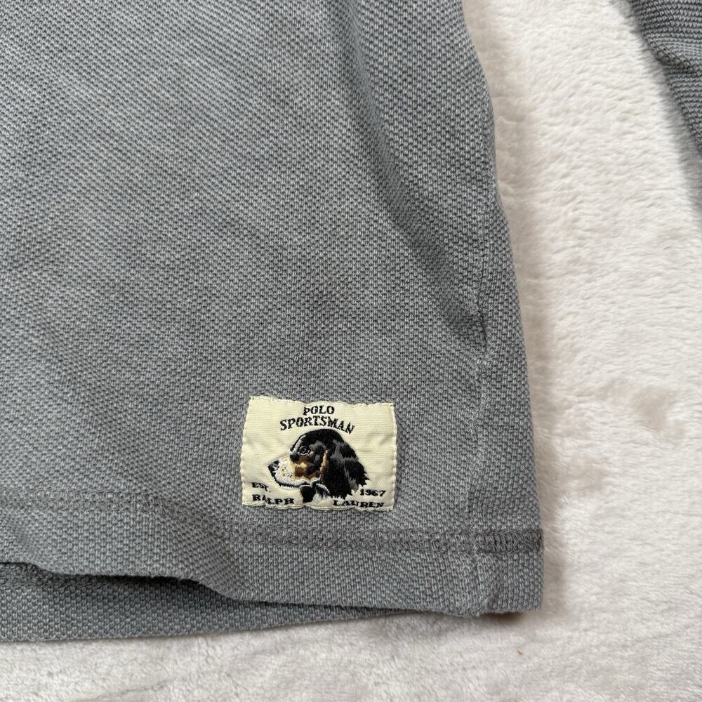 VTG Polo Ralph Lauren Sportsman Henley Long Sleeve Shirt Men's Size XL Gray 90s - Picture 2 of 6